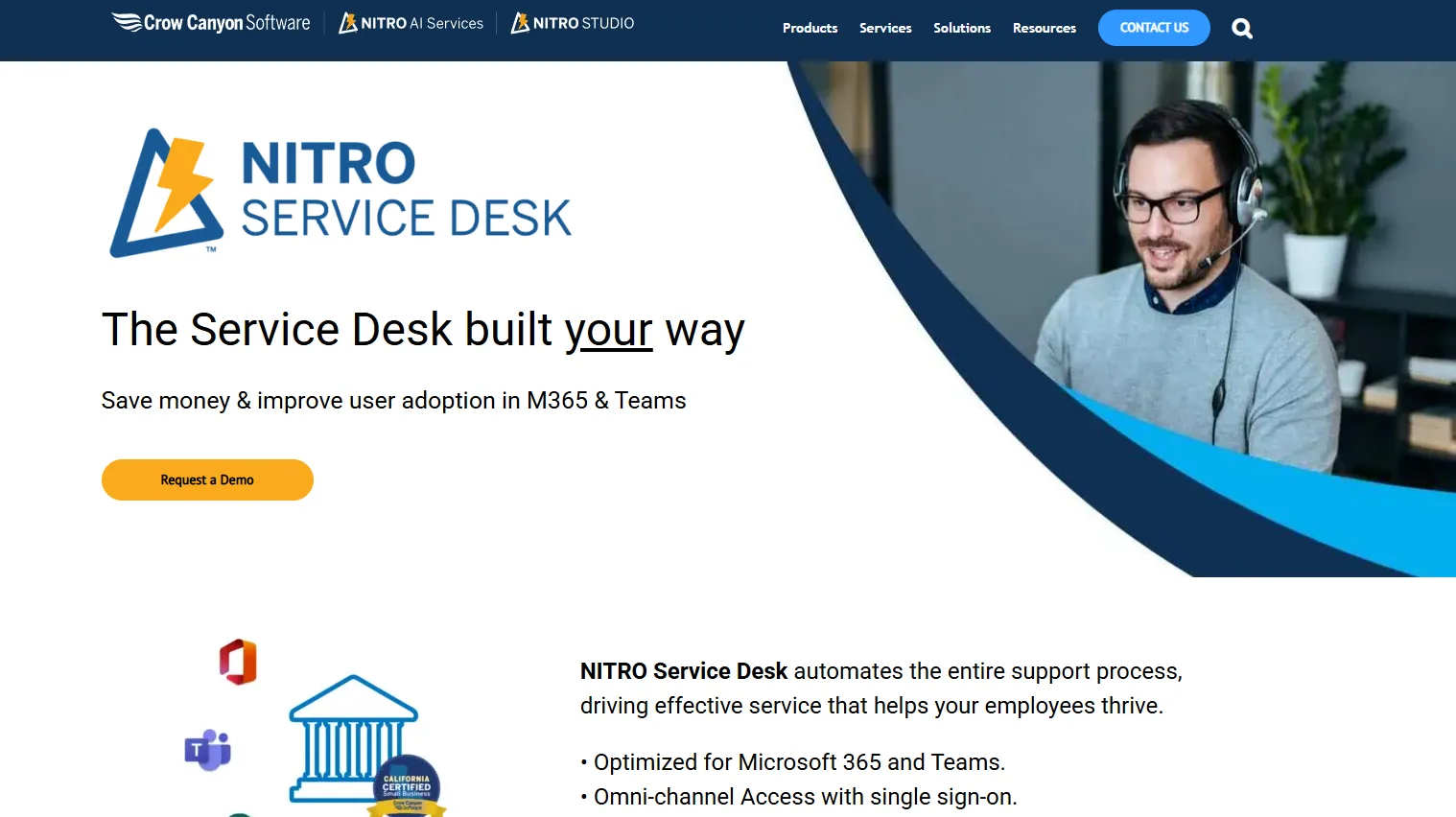 Crow Canyon NITRO Help Desk on Microsoft 365.