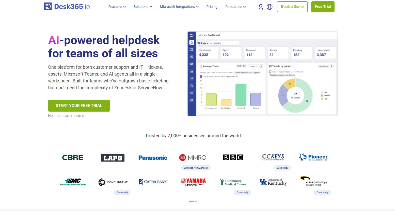 Desk365 helpdesk experience inside Microsoft Teams.