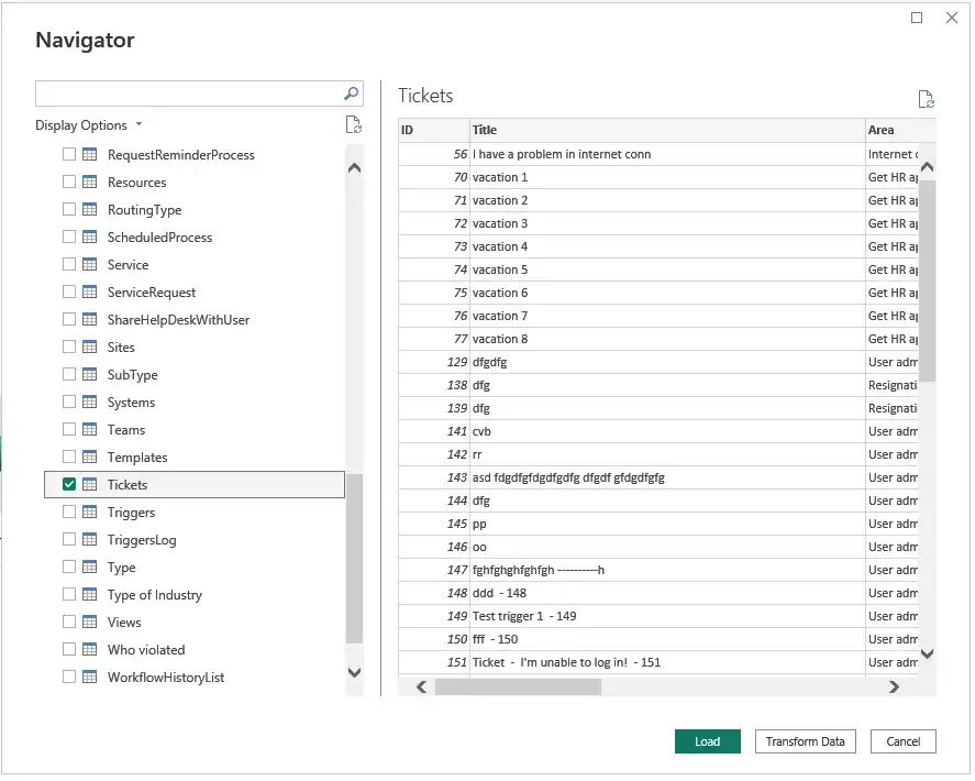 SteadyPoint Helpdesk screen showing how to connect power bi with your office 365 helpdesk add-in.