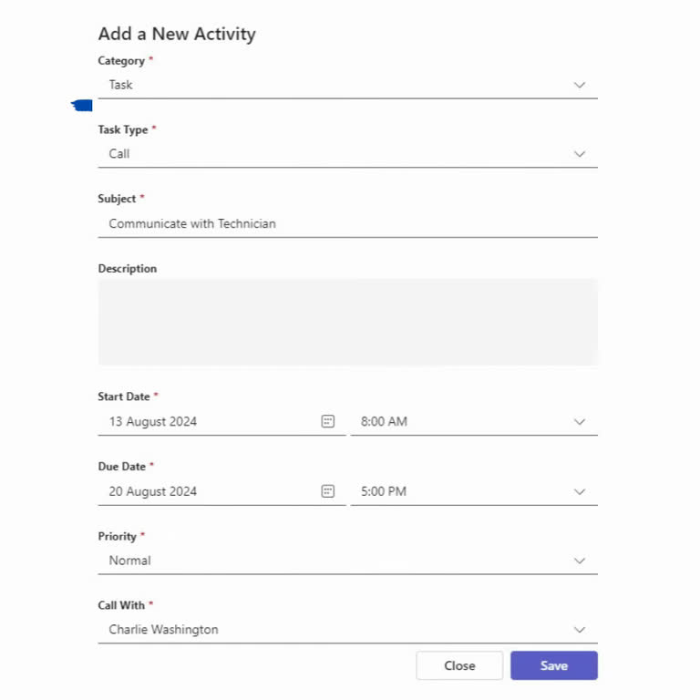 SteadyPoint Helpdesk screen showing call activity setup.