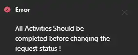 SteadyPoint Helpdesk screen showing task completion error.