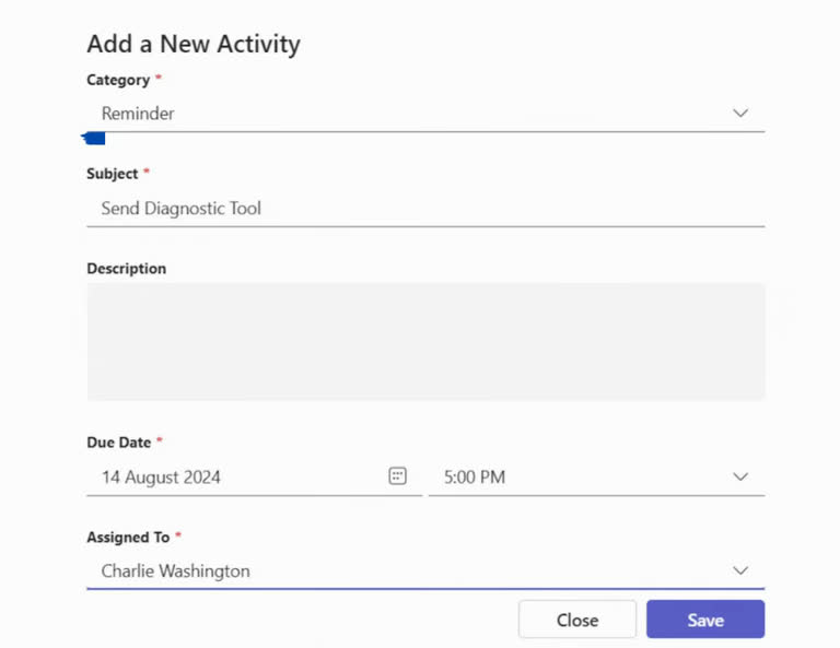 SteadyPoint Helpdesk screen showing reminders.