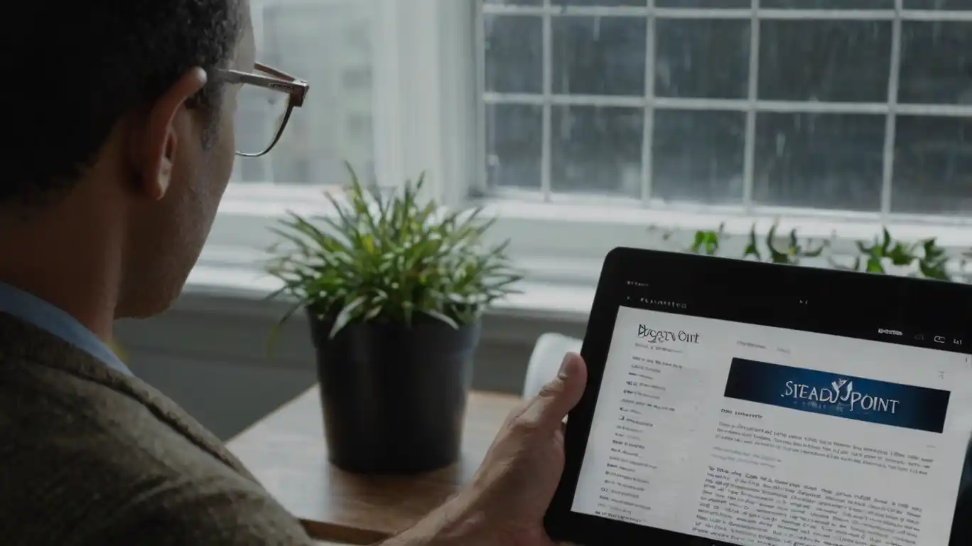 Customer reading helpdesk documentation content.