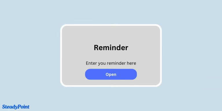 Stage reminder configuration flow showing SLA targets and reminder settings in SteadyPoint Helpdesk.