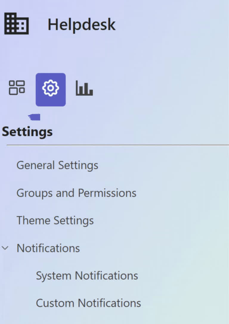 SteadyPoint Helpdesk screen showing custom notifications.