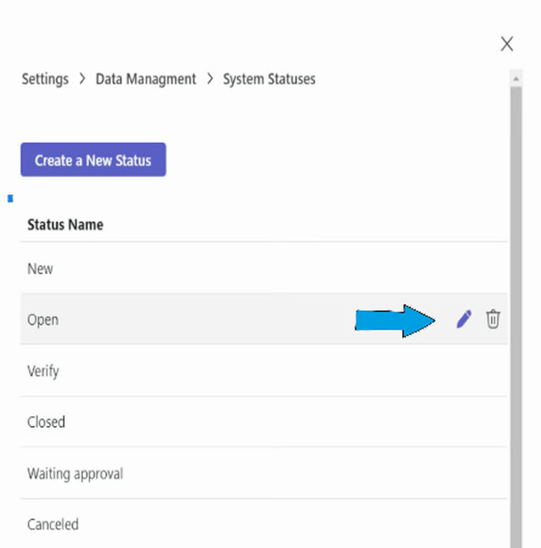 Animation showing how to add and manage workflow status values.