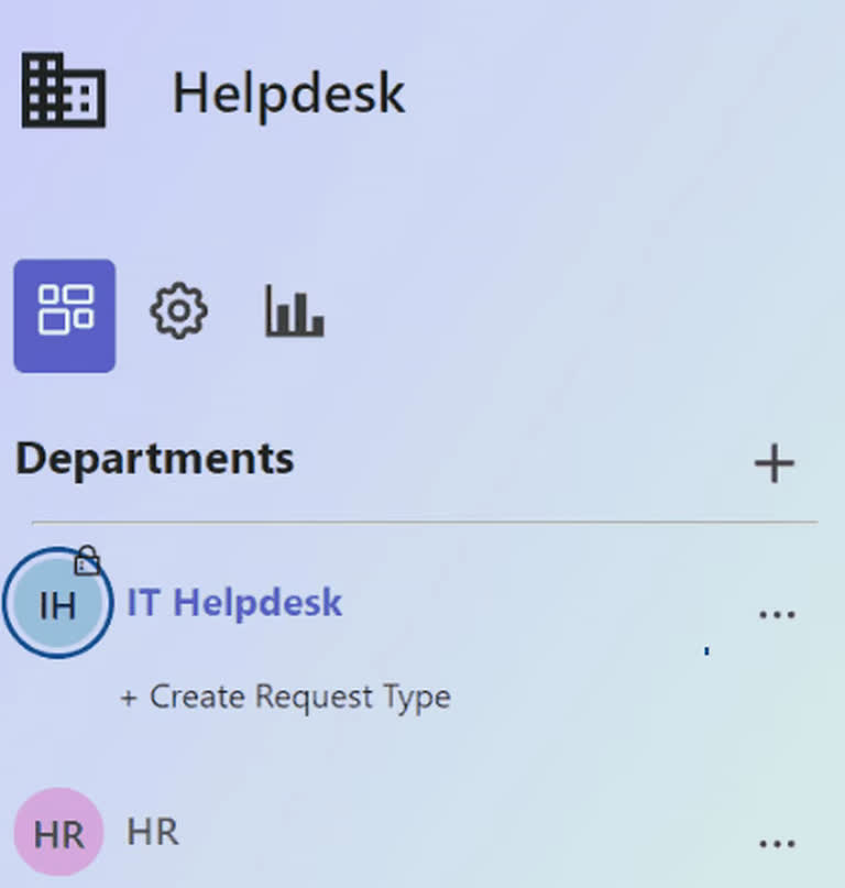 Creating request types for helpdesk ticket categories.