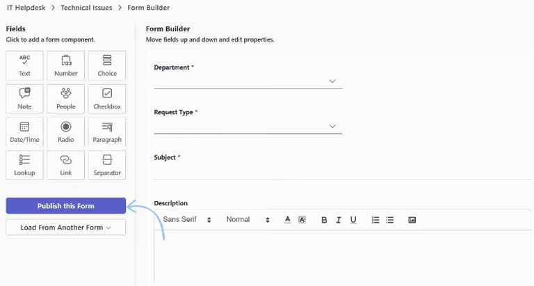 Using the Load action to reuse an existing form.