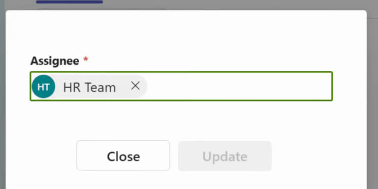 SteadyPoint Helpdesk screen showing changing assignee.