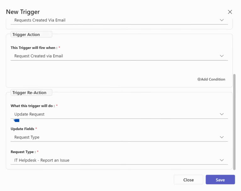 SteadyPoint Helpdesk screen showing update request.