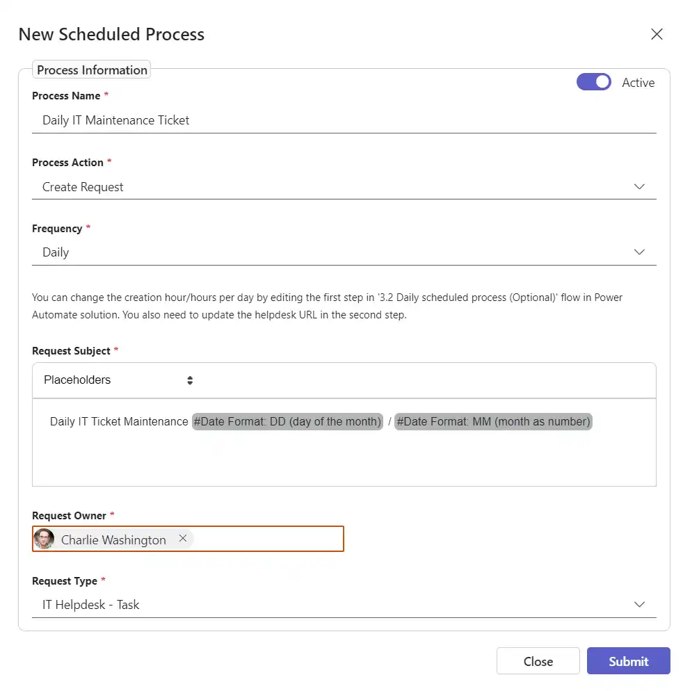 SteadyPoint Helpdesk screen showing how to create an automated ticket in steadypoint sharepoint helpdesk.