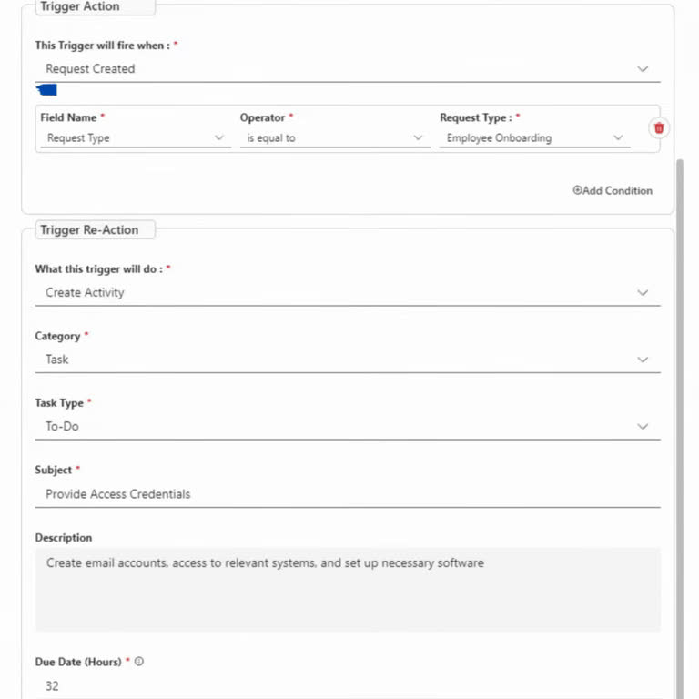 SteadyPoint Helpdesk screen showing 1\\. creating triggered activities.
