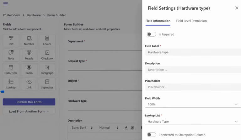 SteadyPoint Helpdesk screen showing how to add a lookup row in steadypoint office 365 helpdesk.