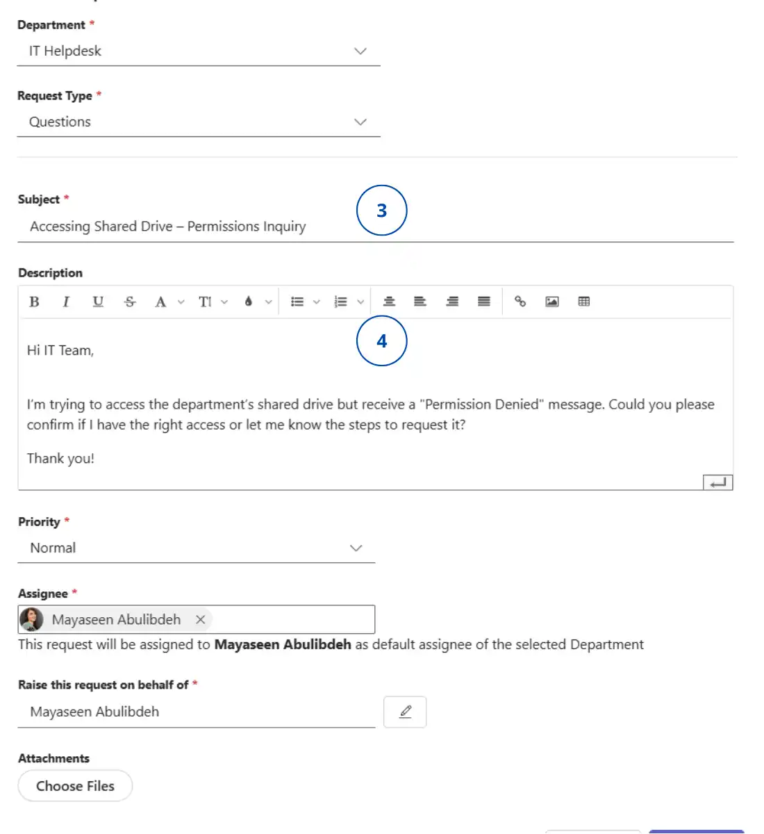 SteadyPoint Helpdesk screen showing required form fields.