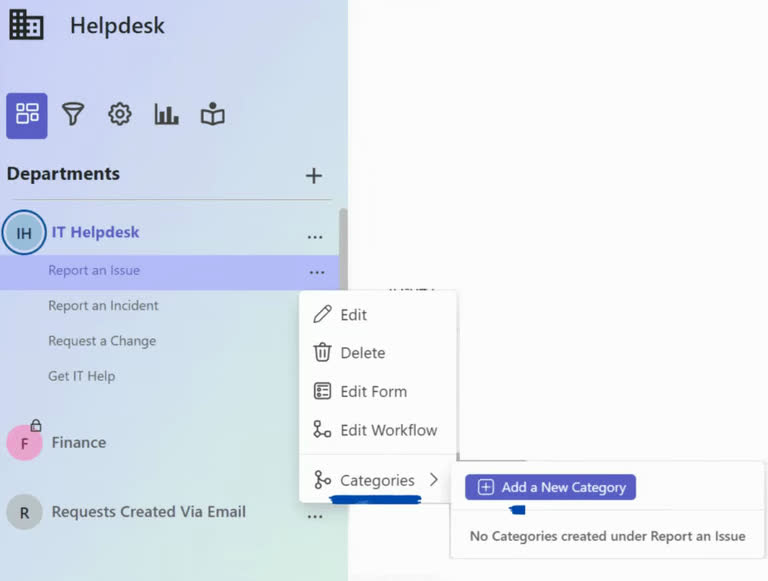 SteadyPoint Helpdesk screen showing add a cat.