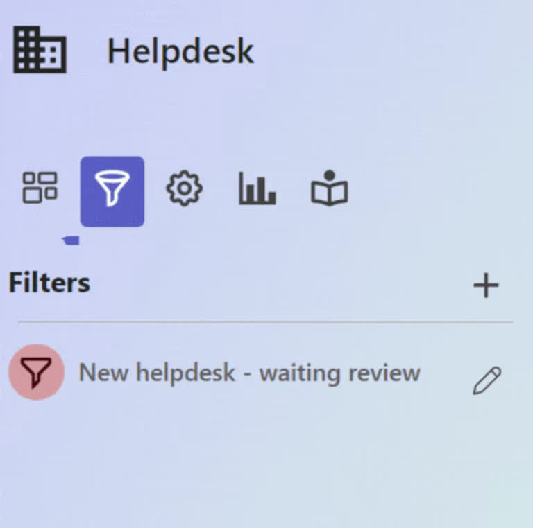 SteadyPoint Helpdesk screen showing how to create a filter in SteadyPoint SharePoint Helpdesk.