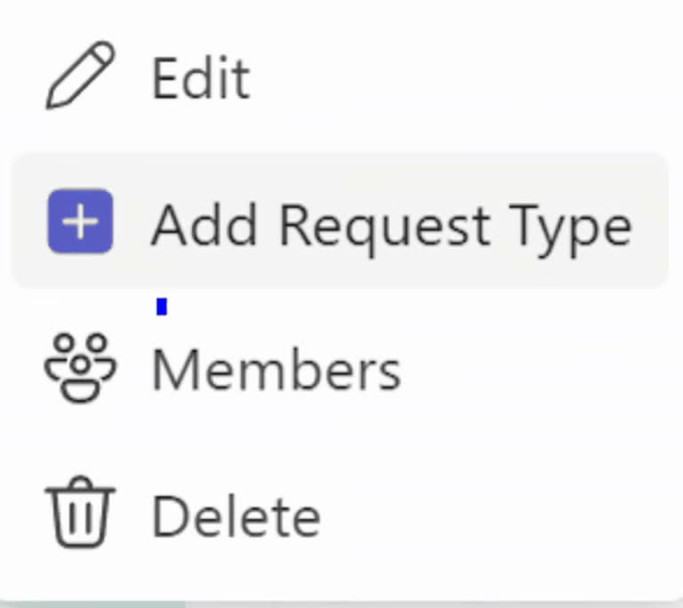 SteadyPoint Helpdesk screen showing creating a new request type in steadypoint sharepoint-based helpdesk.