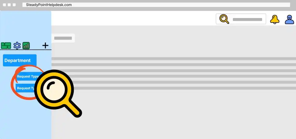 SteadyPoint Helpdesk screen showing request type.
