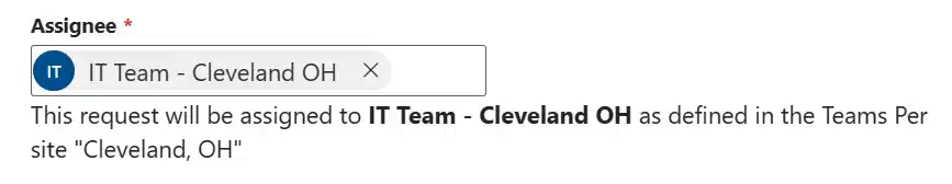 SteadyPoint Helpdesk screen showing assignee.