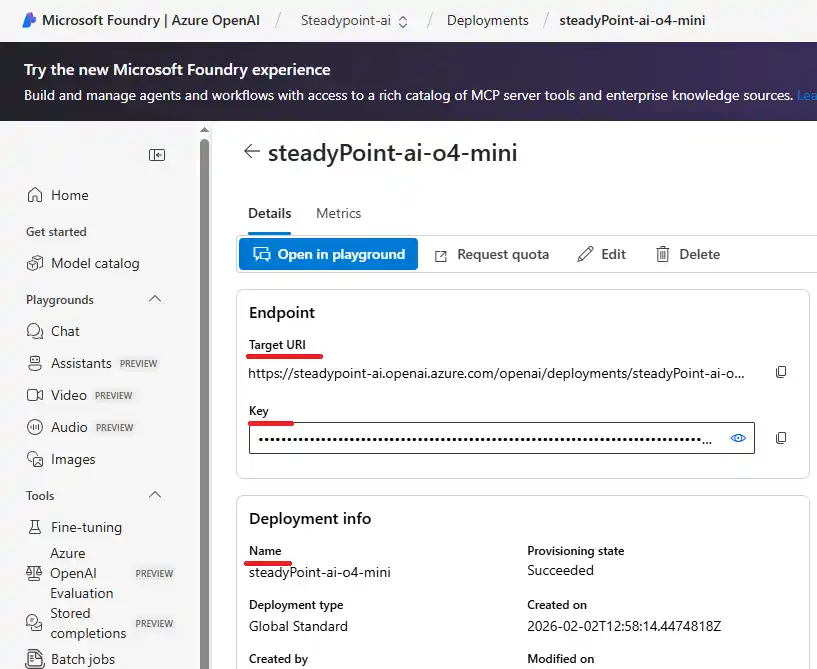 SteadyPoint Helpdesk screen showing how to configure ai integration in steadypoint helpdesk.