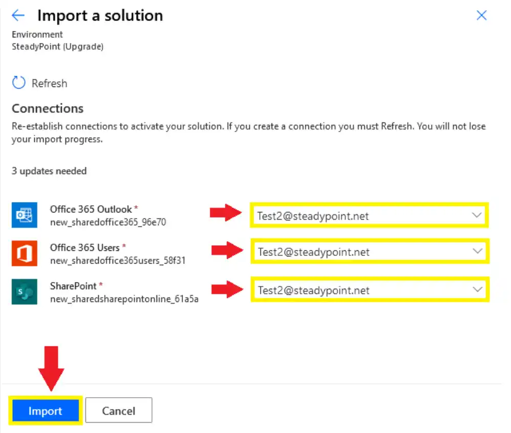 Address fields before import