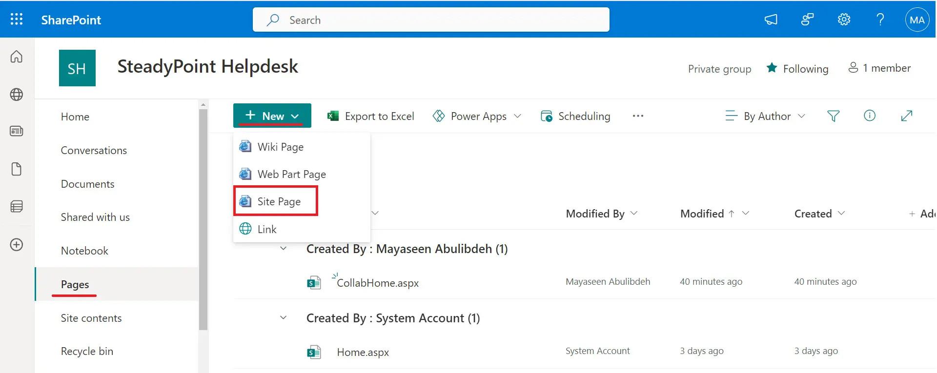 SteadyPoint Helpdesk screen showing how to install steadypoint helpdesk from sharepoint admin center.