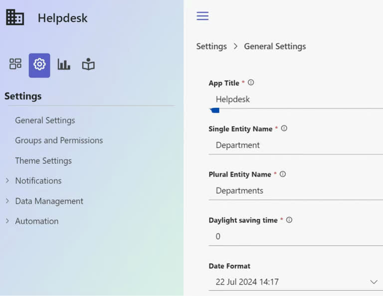 SteadyPoint Helpdesk screen showing app title.