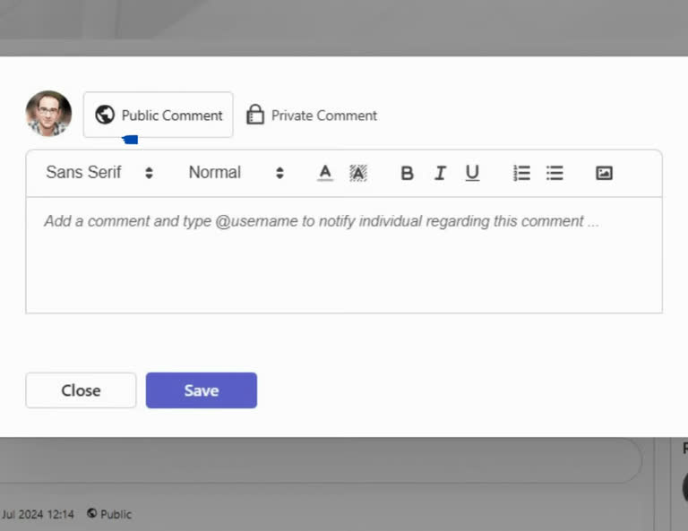 SteadyPoint Helpdesk screen showing comments.