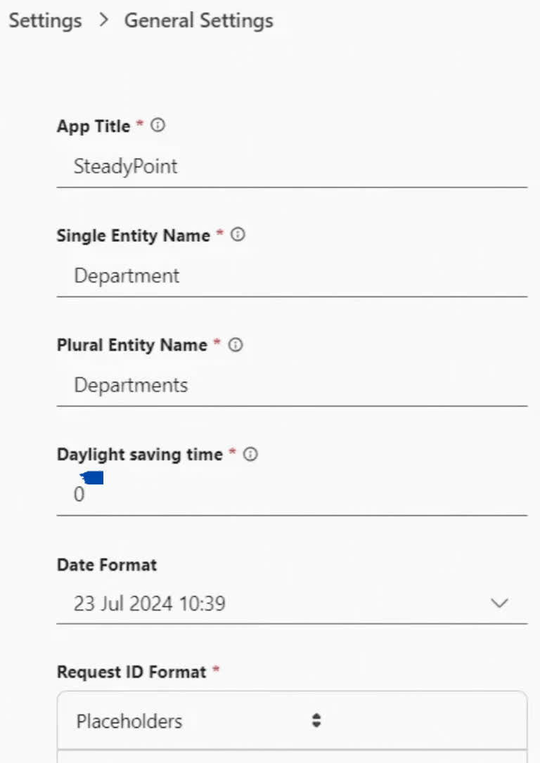 SteadyPoint Helpdesk screen showing daylight saving time.