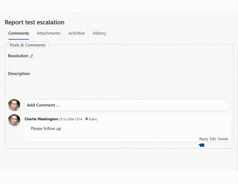 SteadyPoint Helpdesk screen showing edit comments.