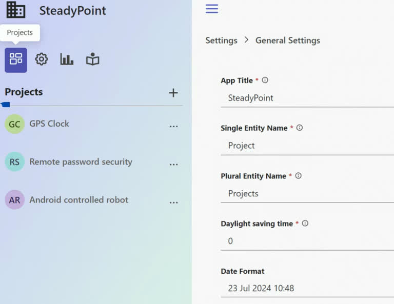 SteadyPoint Helpdesk screen showing entity name.