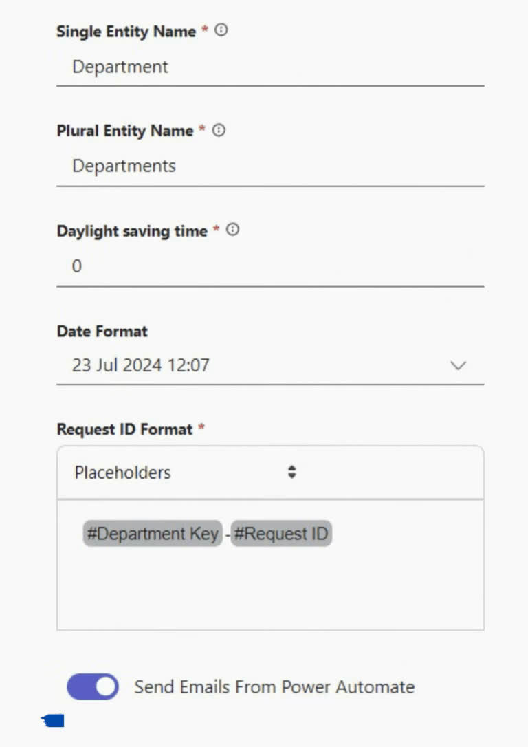 SteadyPoint Helpdesk screen showing send emails from power automate.