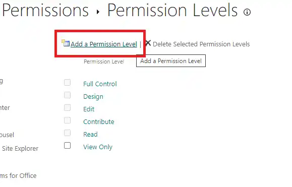 SteadyPoint Helpdesk screen showing add permission level action.