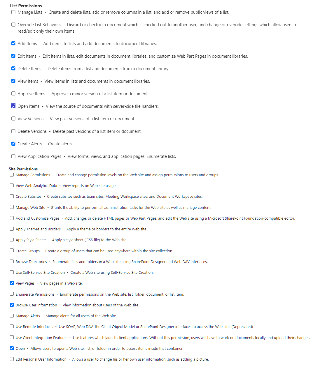 SteadyPoint Helpdesk screen showing custom permission options.