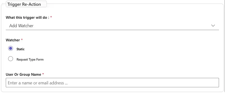 SteadyPoint Helpdesk screen showing add watcher.