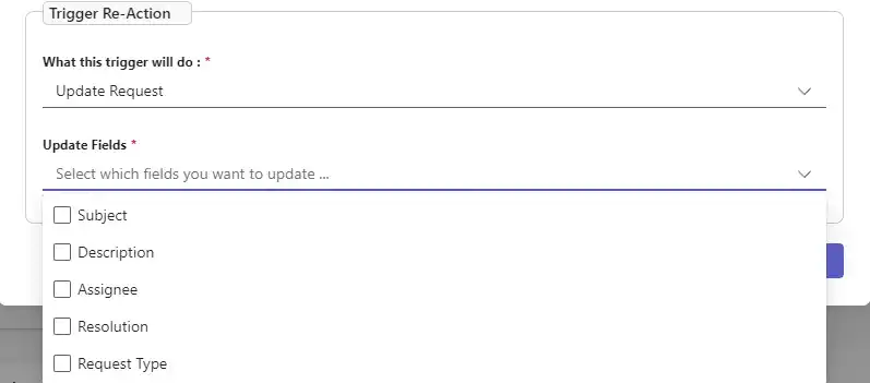 SteadyPoint Helpdesk screen showing update request1.