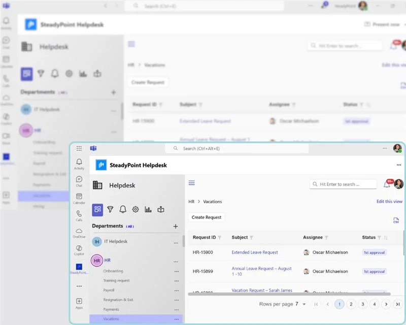 Microsoft Teams integration for helpdesk tickets